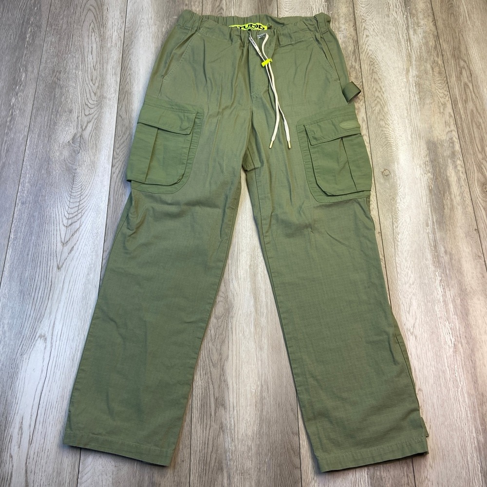 Supervsn Studio Cargo Pants Mens Small Green Military Utility Loose RipStop Y2K